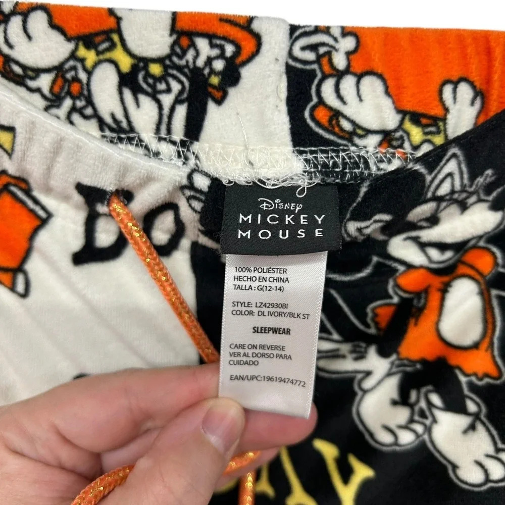 Disney Mickey Minnie Halloween‎ Fleece Pajama Pants L Spooky Cozy Loungewear - Picture 5 of 9